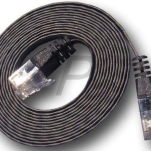 82103 - Câble RJ45  0.5m - Noir - U/UTP Cat.6 - Les câbles droits plats (patch) conviennent pour le placement sous les tapis, seuils de porte, etc.