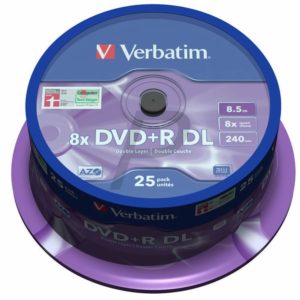 E21A13 - DVD+R 8.5GB - 25DVD - VERBATIM Matt Silver [ Pack Spindle ]