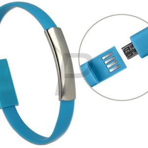 H02B15 - Câble USB 2 A-Micro-B 0.22m - m/m DELOCK Bracelet bleu [83947]