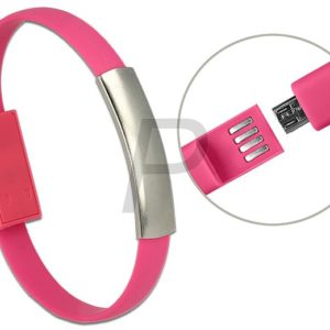 H02B16 - Câble USB 2 A-Micro-B 0.22m - m/m DELOCK Bracelet rose [83946]