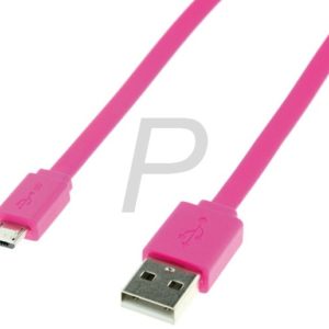H14C48 - Câble USB 2 A-Micro-B 1.0m - m/m Rose [11.02.8762]