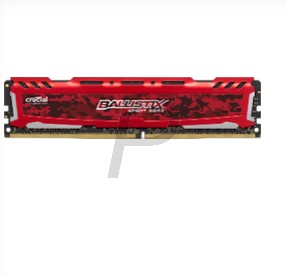 H27E16 - DDR4   8GB [1x8GB] 2400Mhz C16 - CRUCIAL Ballistix Sport LT Red [BLS8G4D240FSE]