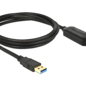 I23B25 - DELOCK USB3.0 Datalink câble 1.5m 2x A pour transfer de PC à PC [83647]