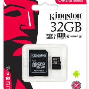 J06B05 - MicroSDHC Memory Card  32000MB ( 32GB ) KINGSTON Canvas Select 80R Class 10 [SDCS/32GB] avec Adapter