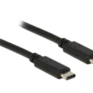 J06H05 - DELOCK USB2.0-Kabel TypC-TypC: 1m, schwarz max. 480Mbps, Typ-C Stecker beidseitig [83673]