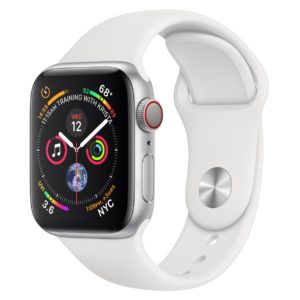 J18X03 - APPLE Watch Series 4 GPS+Cellular 40mm Silver Aluminium Case with White Sport Band [MTVA2FD/A]