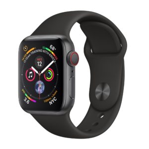 J18X08 - APPLE Watch Series 4 GPS+Cellular 40mm Space Grey Aluminium Case with Black Sport Band [MTVD2FD/A]