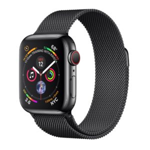 J18X11 - APPLE Watch Series 4 GPS+Cellular 40mm Space Black Stainless Steel Case with Space Black Milanese Loop [MTVM2FD/A]
