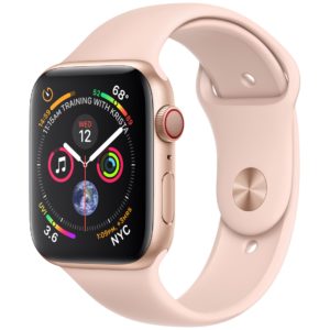 J18X14 - APPLE Watch Series 4 GPS+Cellular 44mm Gold Aluminium Case with Pink Sand Sport Band [MTVW2FD/A]