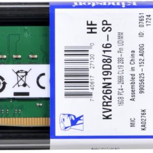 J28B38 - DDR4  16GB [1x16GB] 2666Mhz C19 - KINGSTON ValueRAM [KVR26N19D8/16]