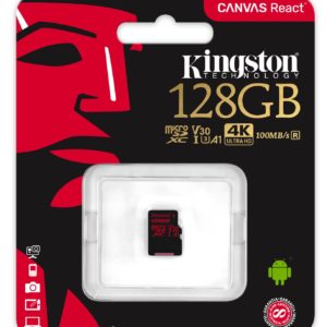 J28H01 - MicroSDXC Memory Card 128000MB (128GB ) KINGSTON Canvas React [SDCR/128GBSP]